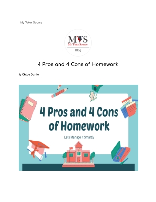 4 Pros and 4 Cons of Homework