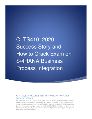 C_TS410_2020 Success Story and How to Crack Exam on SAP S/4HANA BPI