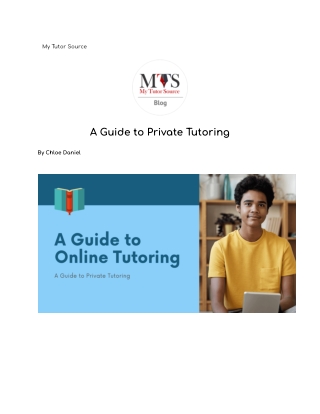 A Guide to Private Tutoring