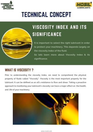 Viscosity Index: What is Viscosity Index? Importance of VI in Lubricants