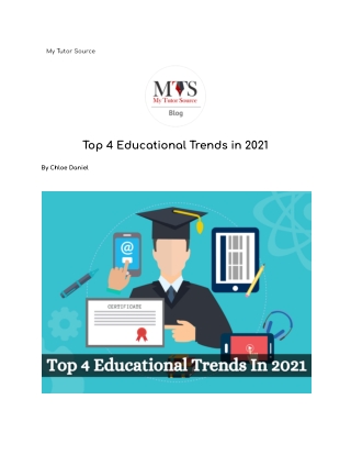 Top 4 Educational Trends in 2021