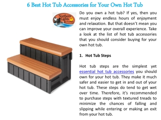 6 Best Hot Tub Accessories for Your Own Hot Tub