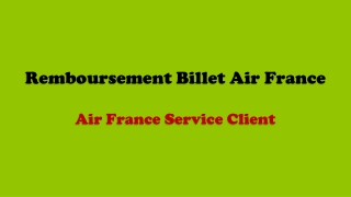 Remboursement Billet Air France
