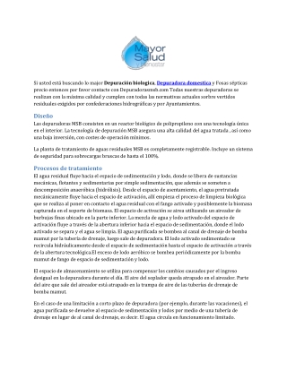 Depuradora domestica