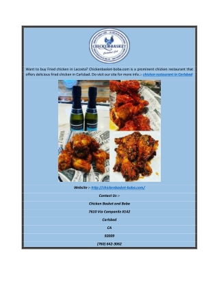 Chicken Restaurant in Carlsbad | Chickenbasket-boba.com