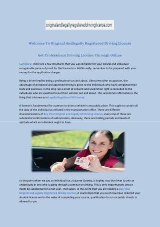 Get Professional Driving License Through Online