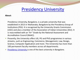 Presidency University