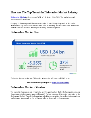 Here Are The Top Trends In Dishwasher Market Industry