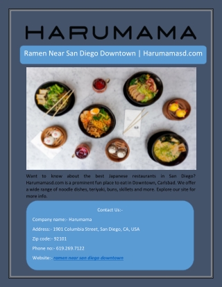 Ramen Near San Diego Downtown | Harumamasd.com