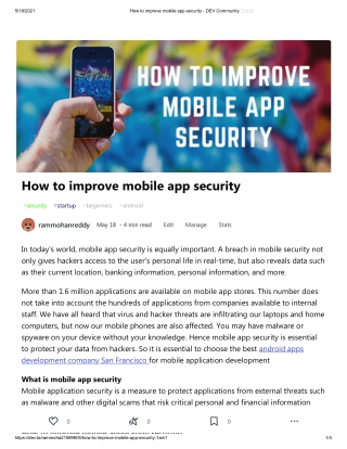 How to improve mobile app security