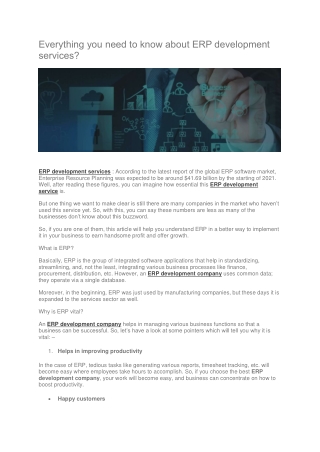 Everything you need to know about ERP development services