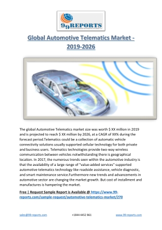 Global Automotive Telematics Market - 2019-2026