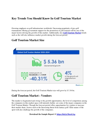 Key Trends You Should Know In Golf Tourism Market