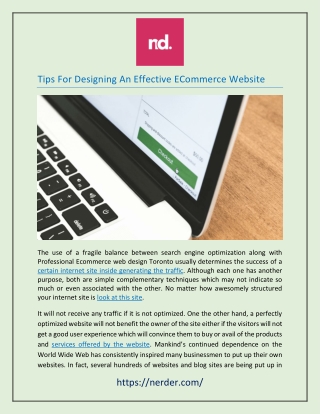 Tips For Designing An Effective ECommerce Website