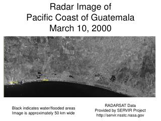 Radar Image of Pacific Coast of Guatemala March 10, 2000