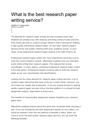 What is the best research paper writing service