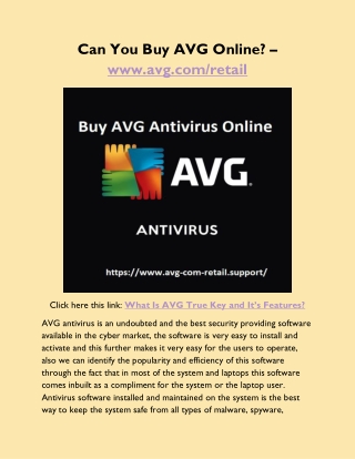 Can You Buy AVG Online? – www.avg.com/retail