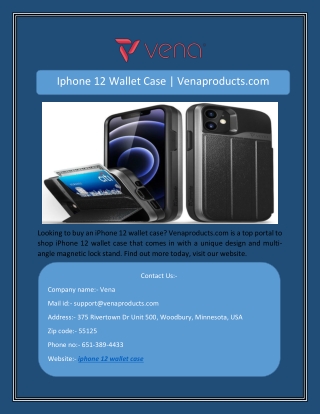Iphone 12 Wallet Case | Venaproducts.com