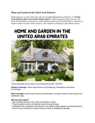 Home and Garden in the United Arab Emirates