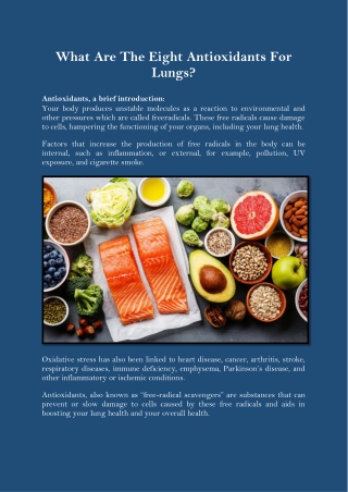 What Are The Eight Antioxidants For Lungs