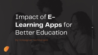 Impact of E-Learning Apps for Better Education