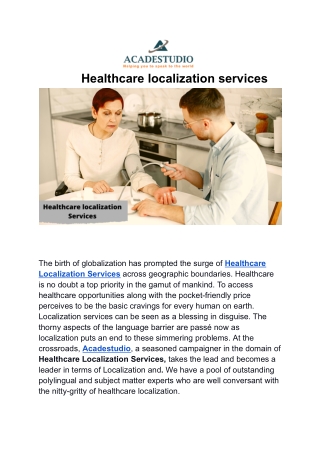 Healthcare localization services at acadestudio