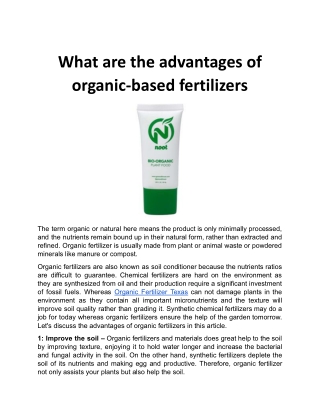 What are the advantages of organic-based fertilizers.docx