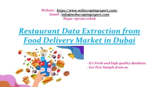 Restaurant Data Extraction from Food Delivery Market in Dubai