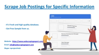 Scrape Job Postings for Specific Information