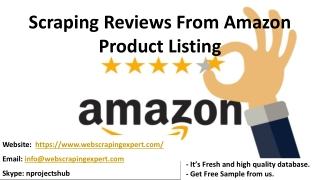 Scraping Reviews From Amazon Product Listing