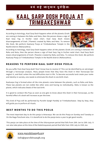 Best Pandit for kaal Sarp Puja in Trimbakeshwar