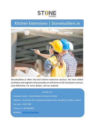 Kitchen Extensions | Stonebuilders.ie