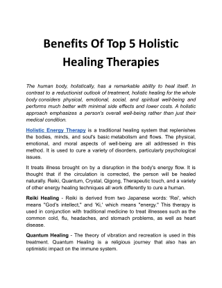 Benefits Of Top 5 Holistic Healing Therapies.docx