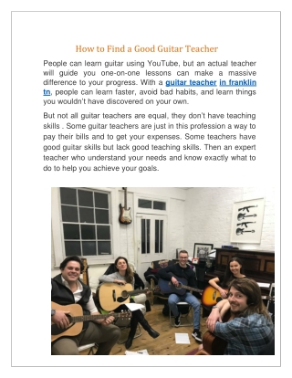 How to Find a Good Guitar Teacher