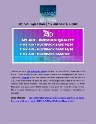 My Aid Liquid Base | My Aid Base E Liquid