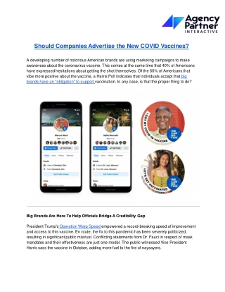 Should Companies Advertise the New COVID Vaccines