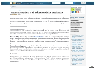 Enter New Markets With Reliable Website Localization
