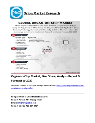 Organ-on-Chip Market Trends, Size, Competitive Analysis and Forecast 2021-2027