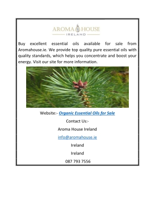 Organic Essential Oils For Sale | Aromahouse.ie