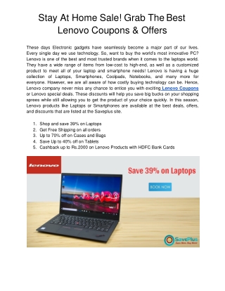 Stay At Home Sale! Grab The Best Lenovo Coupons & Offers-converted