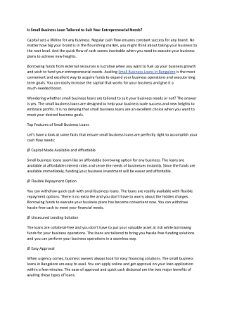 Is Small Business Loan Tailored to Suit Your Entrepreneurial Needs_.docx