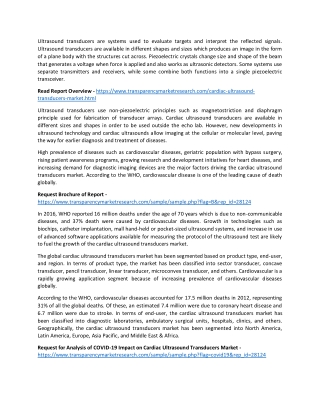 Cardiac Ultrasound Systems Market Will Generate New Growth Opportunities in Upco