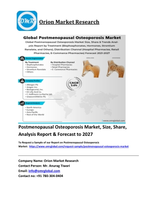 Postmenopausal Osteoporosis Market Trends, Size, Competitive Analysis and Foreca