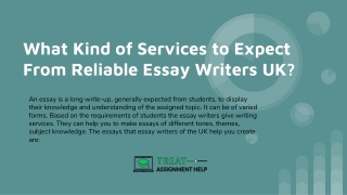 What Kind of Services to Expect From Reliable Essay Writers UK_