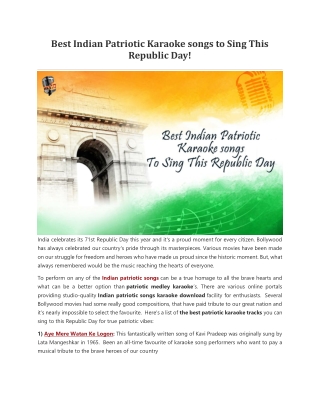Best Indian Patriotic Karaoke songs to Sing This Republic Day
