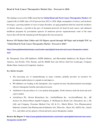 COVID-19 Impact on Global Head and Neck Cancer Therapeutics Market