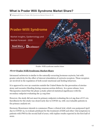 Prader Willi Syndrome Market