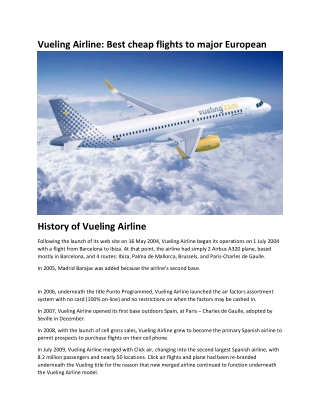 Vueling Airlines Flights