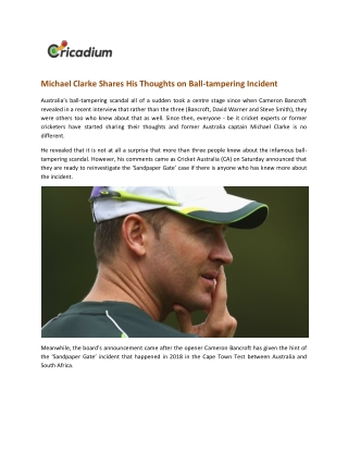 Michael Clarke Shares His Thoughts on Ball-tampering Incident