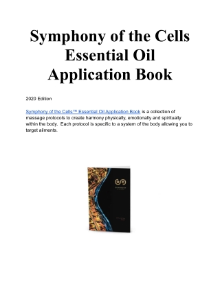 Symphony of the Cells Essential Oil Application Book
